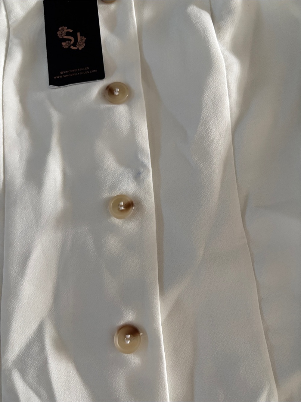 Sincerely Jules White Button-Front Sleeveless Mini Dress - Picture 6 of 8